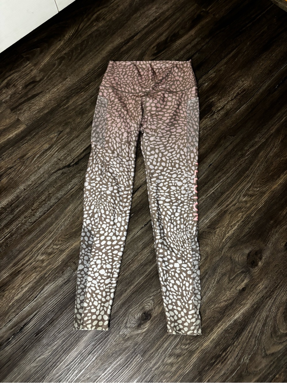Peloton Pink Leopard Print Active Leggings